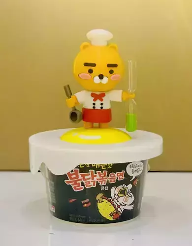 KAKAO FRIENDS RYAN INSTANT NOODLE CUP CAP With HOURGLASS 3D print model