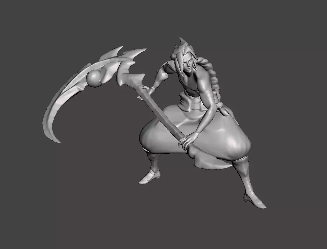 Kayn 3D Model demon with scythe 3D print model_0