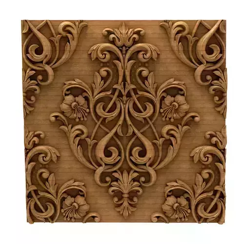 3D Model STL Panel carved wood wall