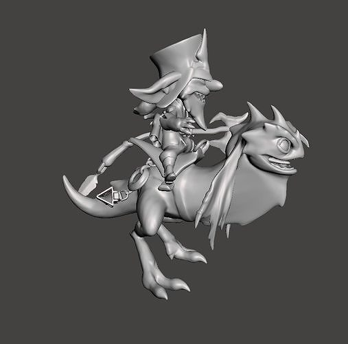 Kled 3D Model character riding dragon 3D print model