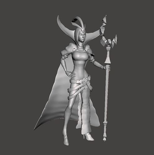 Leblanc 3D Model woman with scepter 3D print model