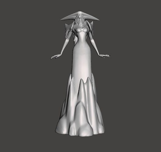 Lissandra 3D Model woman in dress 3D print model
