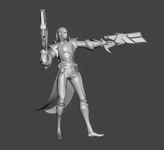 Lucian 3D Model woman holding gun