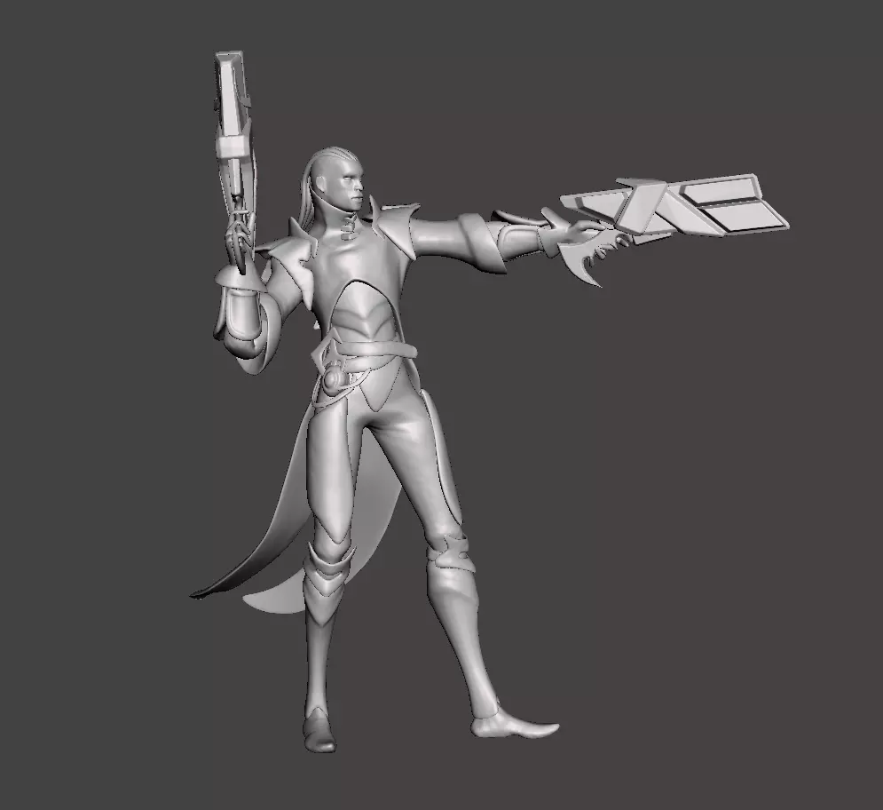Lucian 3D Model woman holding gun 3D print model