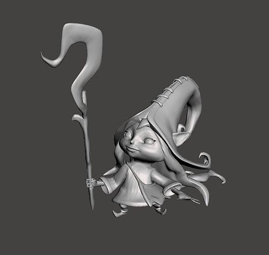 Lulu 3D Model little girl holding scepter 3D print model