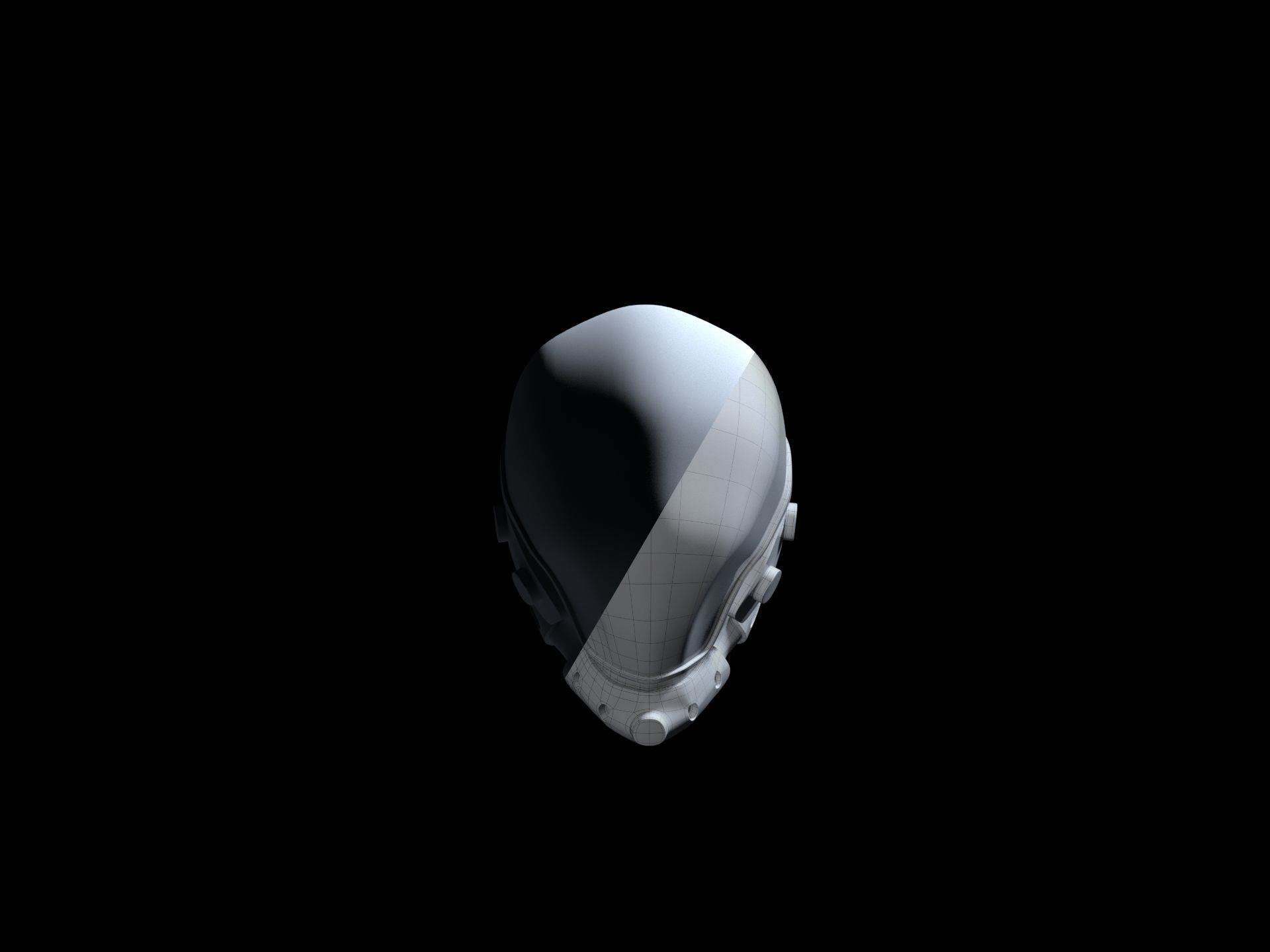 Pilot Helmet Low-poly 3D model_8