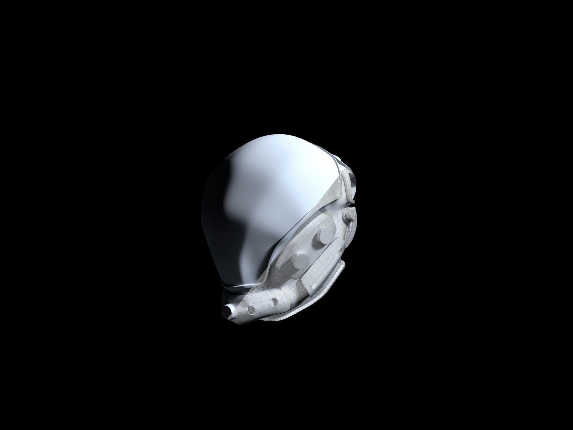Pilot Helmet Low-poly 3D model_9