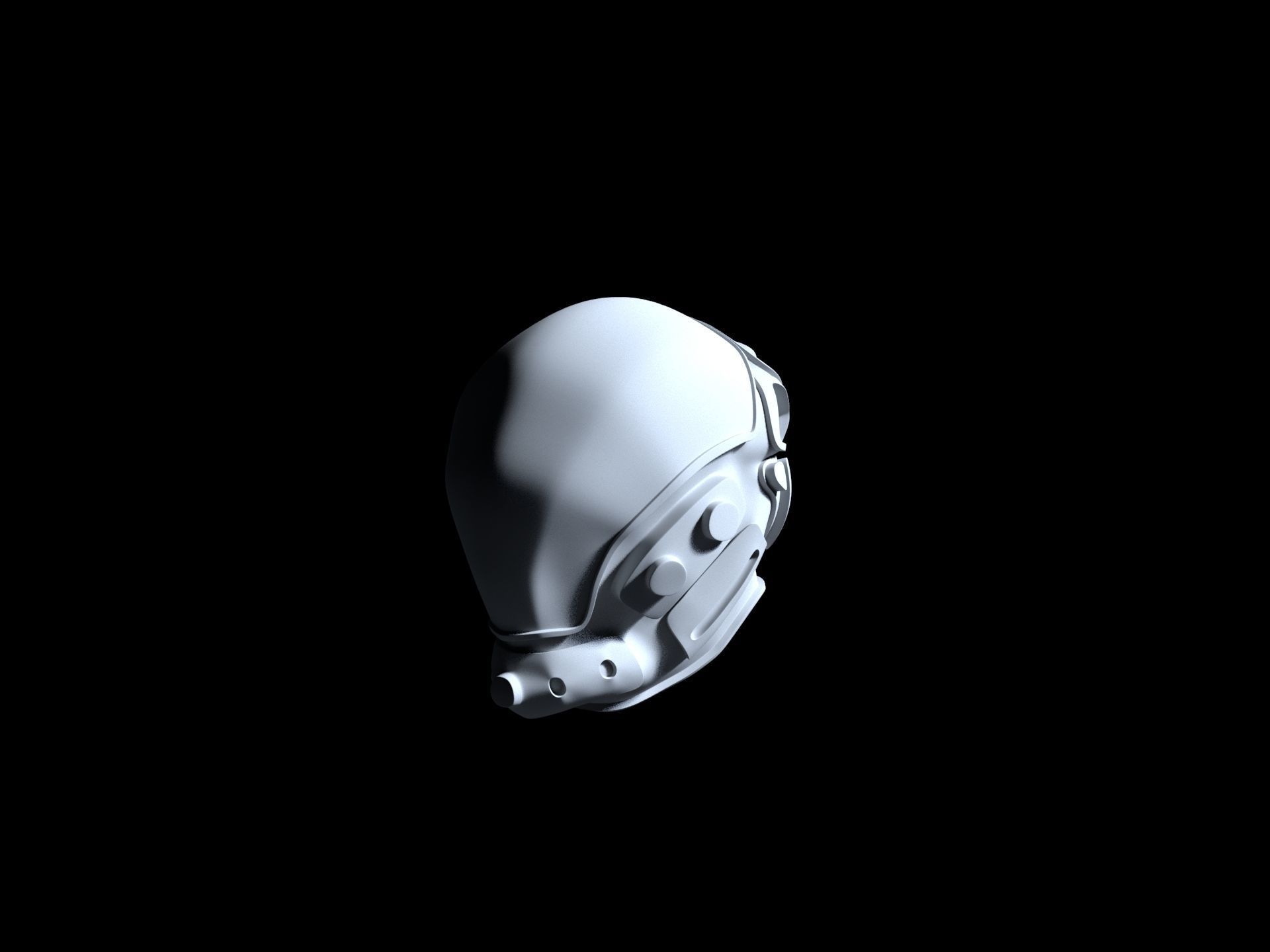Pilot Helmet Low-poly 3D model_1