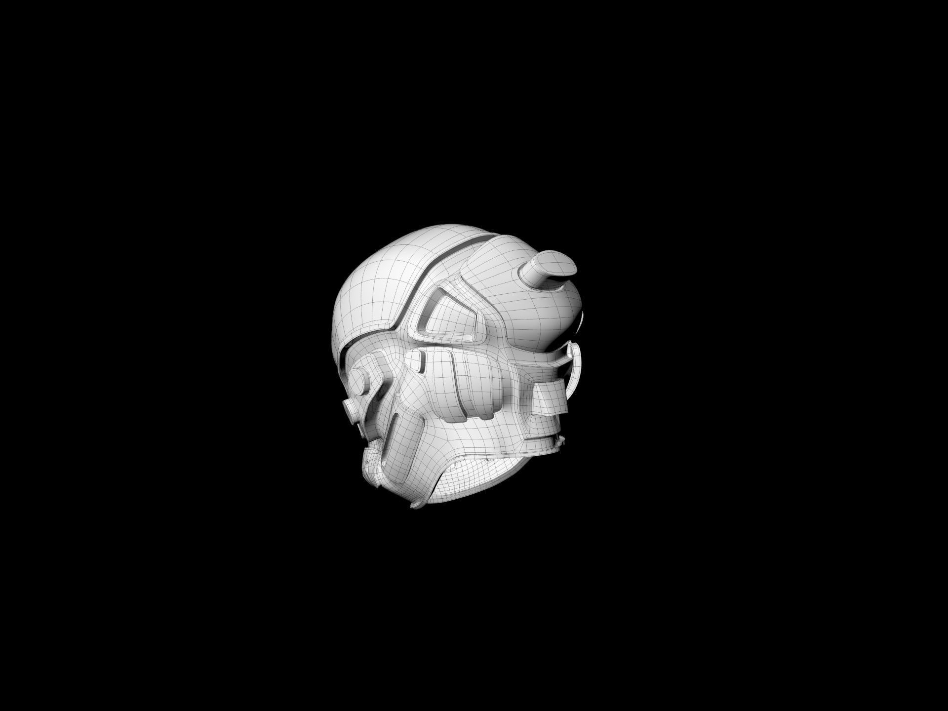 Pilot Helmet Low-poly 3D model_6