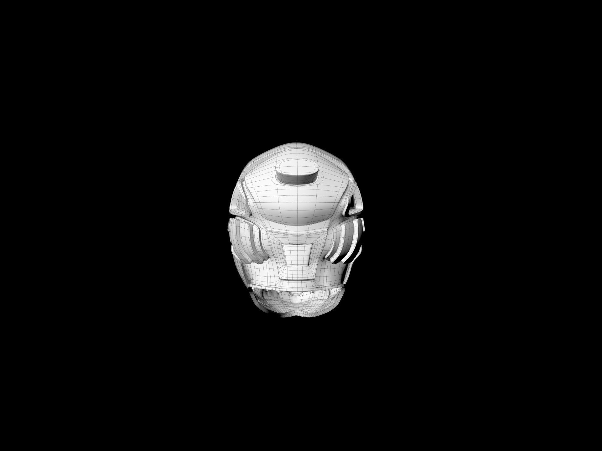 Pilot Helmet Low-poly 3D model_7