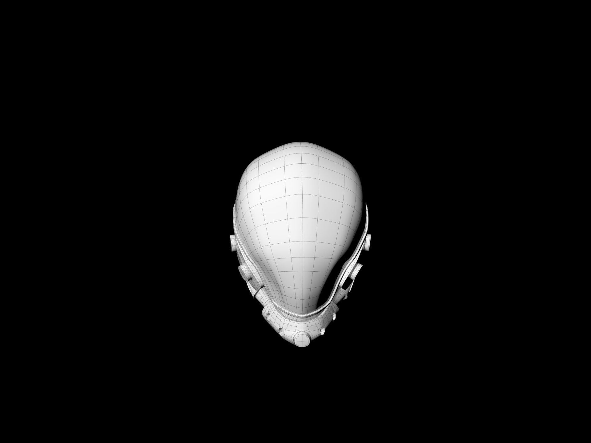 Pilot Helmet Low-poly 3D model_4