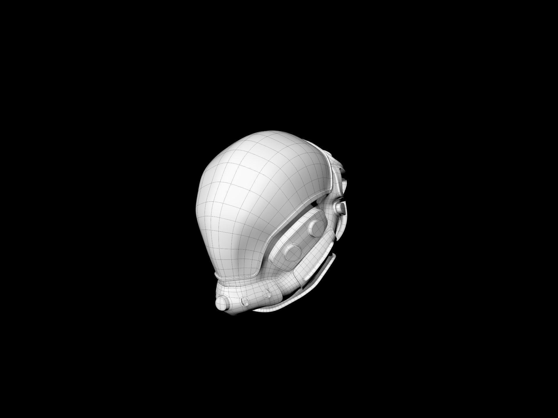 Pilot Helmet Low-poly 3D model_5