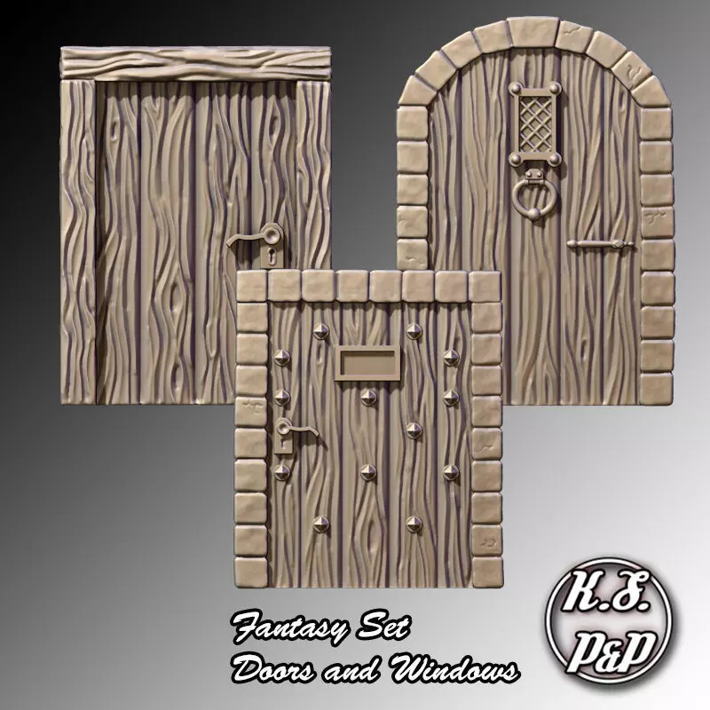 Fantasy Set - Doors and Windows Free 3D print model