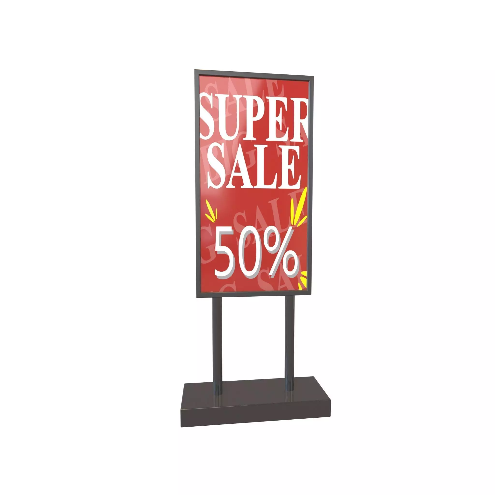 Advertising Display Mockup v1 002 Low-poly 3D model_0