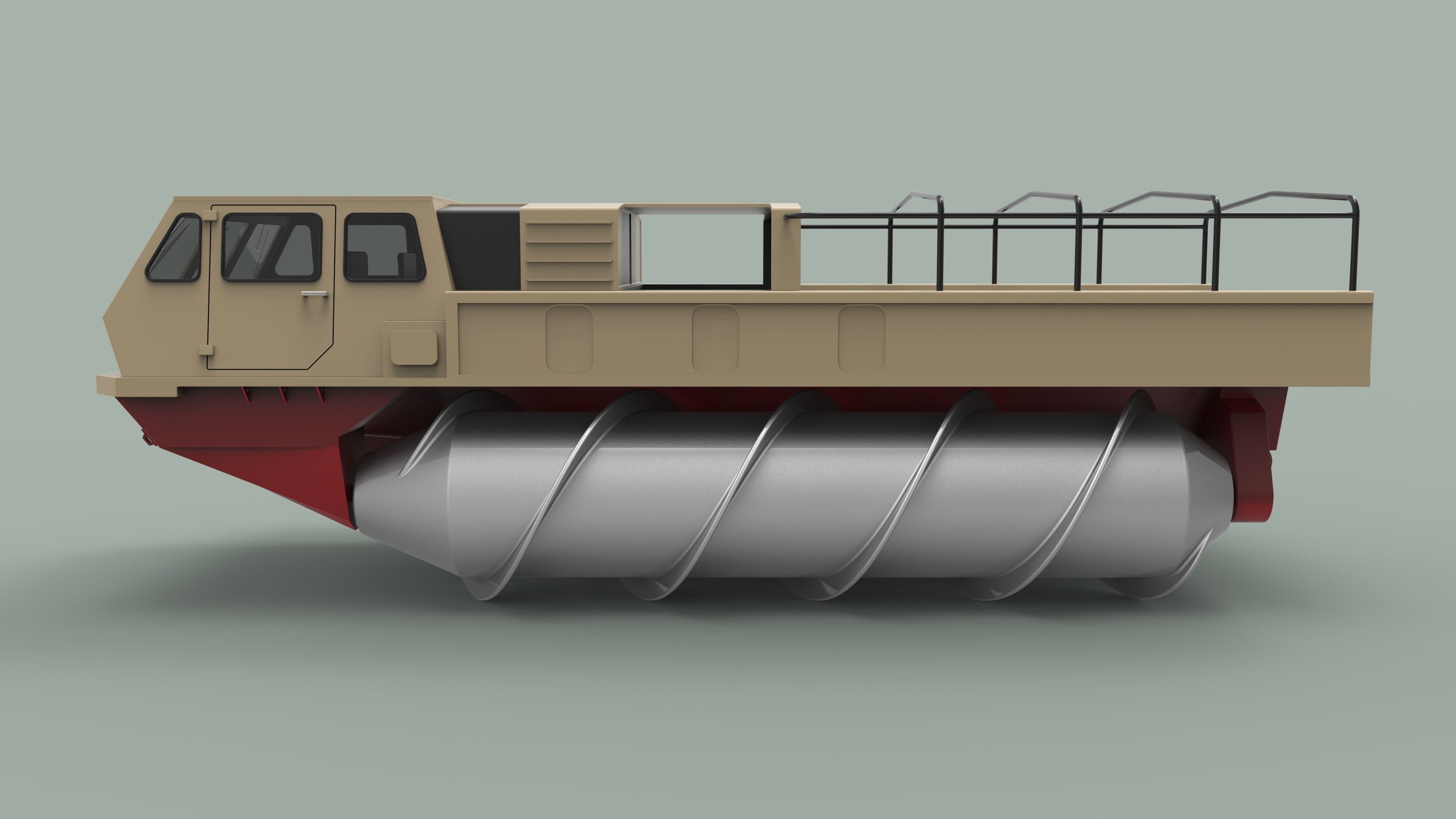 Screw terrain vehicle ZIL-4904 3D model_4