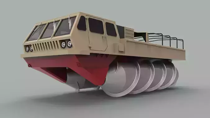 Screw terrain vehicle ZIL-4904 3D model