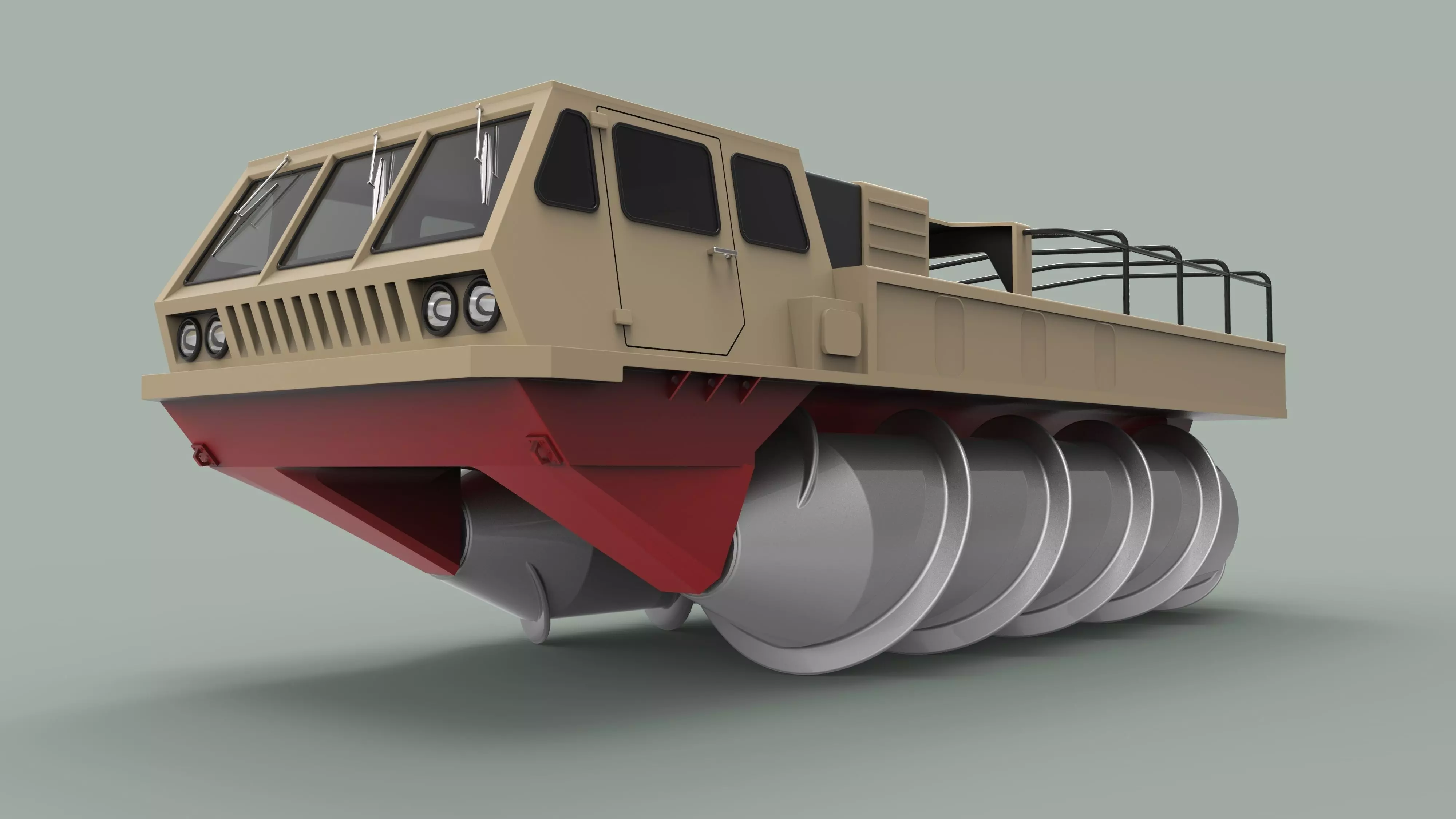 Screw terrain vehicle ZIL-4904 3D model_0