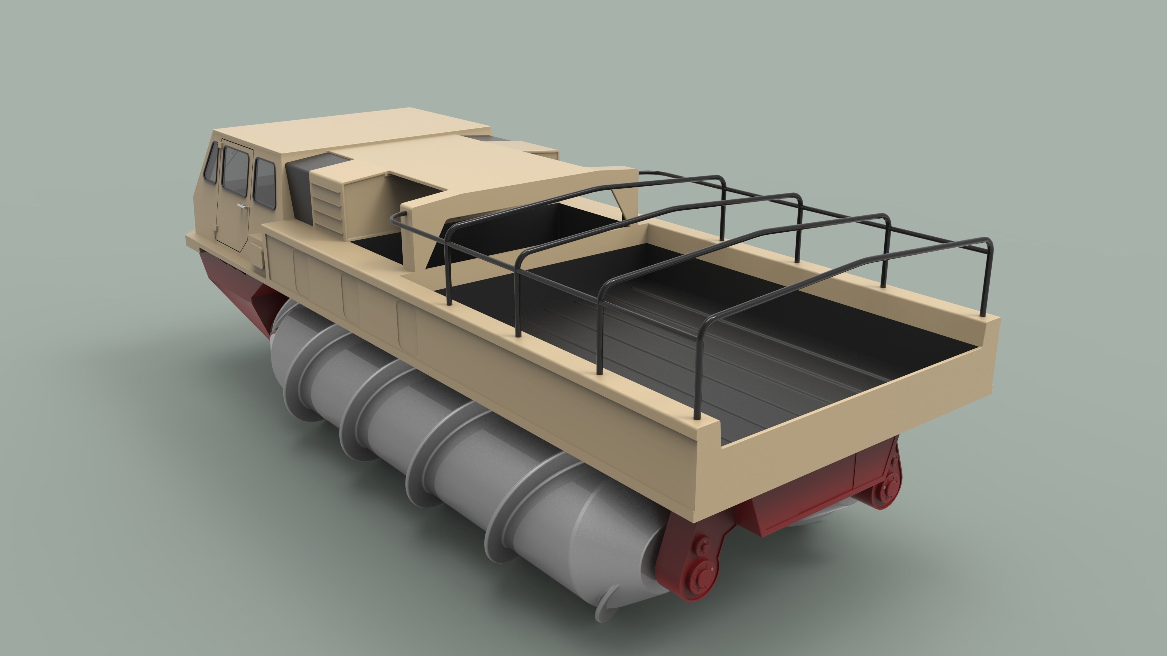 Screw terrain vehicle ZIL-4904 3D model_9