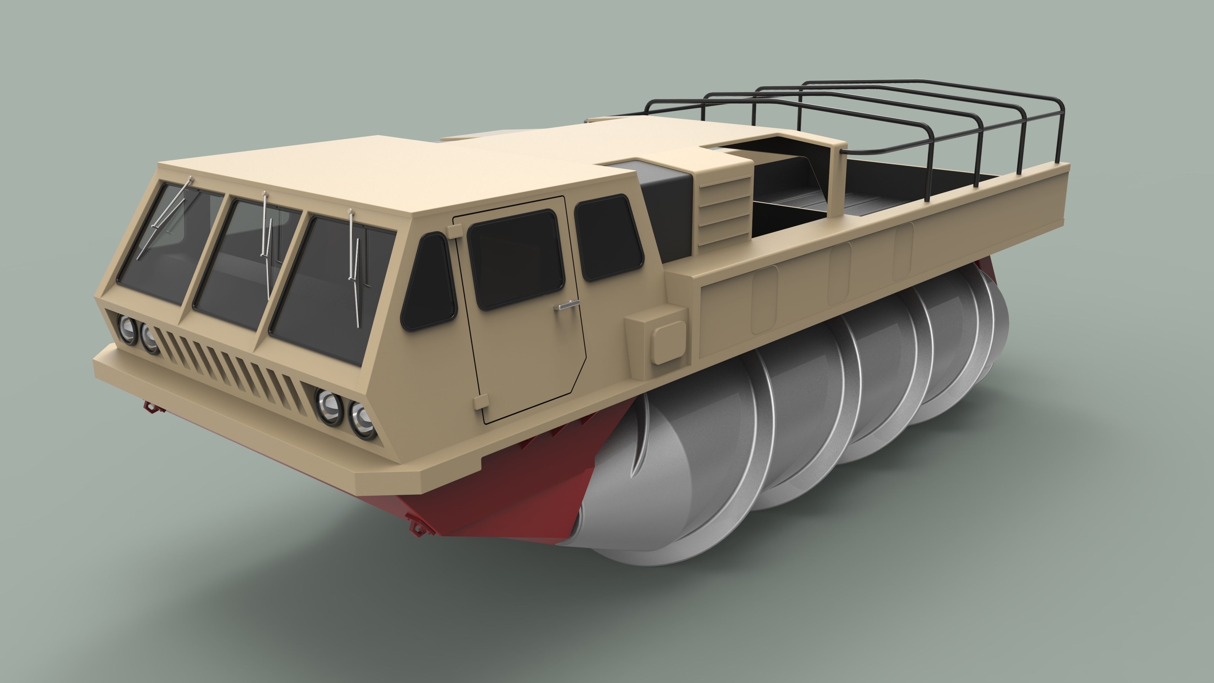 Screw terrain vehicle ZIL-4904 3D model_2