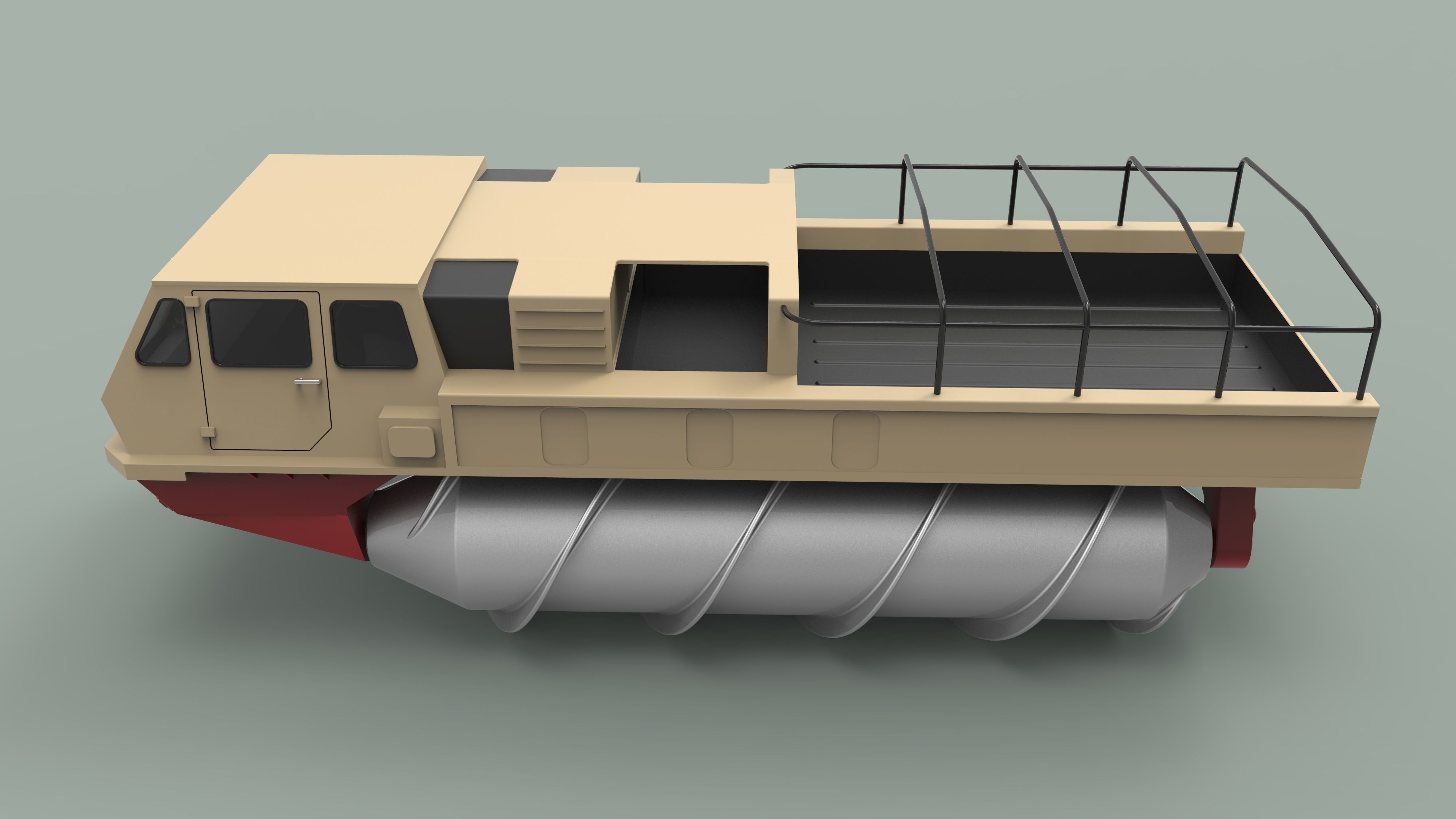 Screw terrain vehicle ZIL4904 3D Model OBJ STL IGE IGS IGES MTL