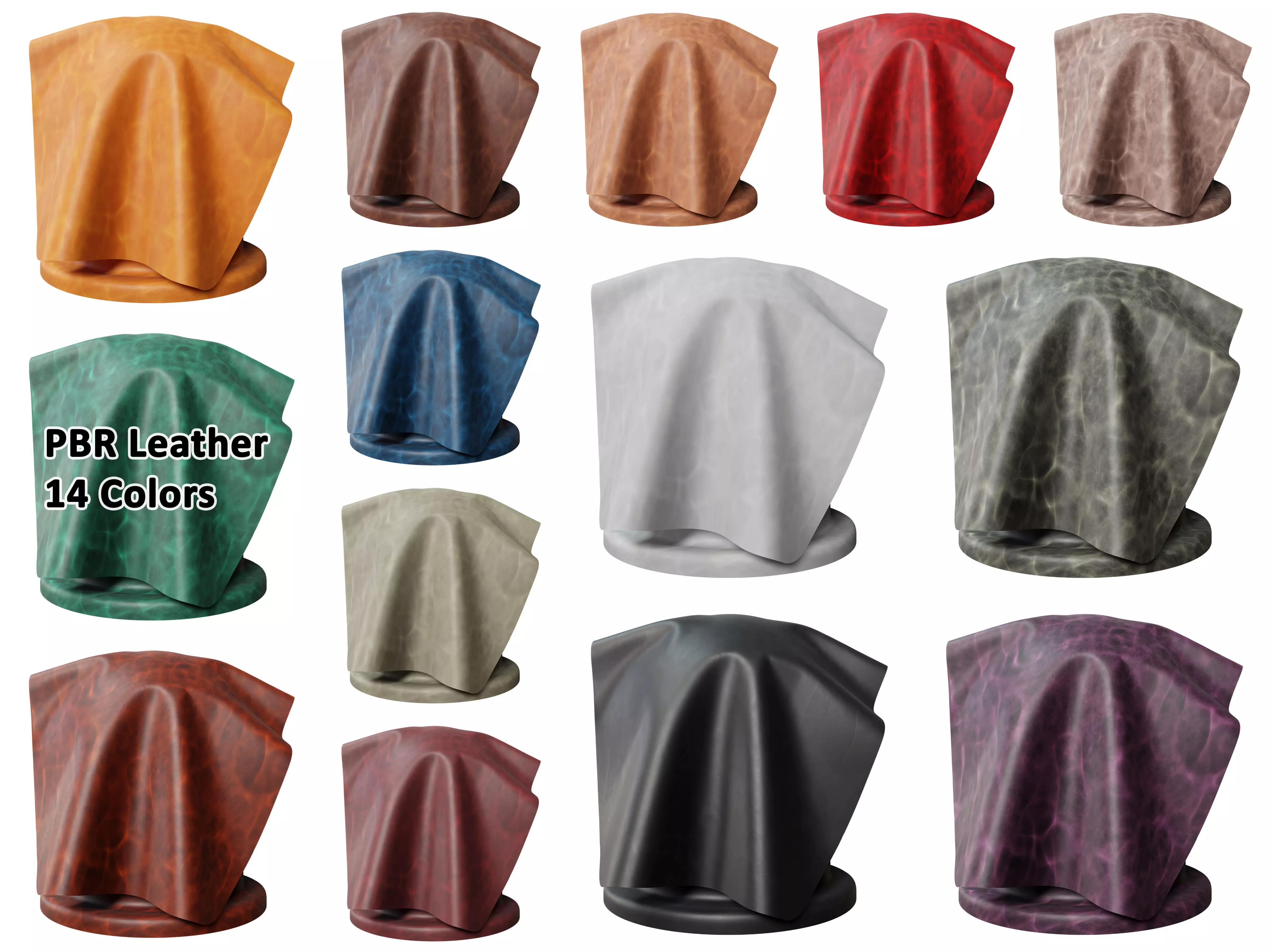 14 Leather Suede - PBR - 4K - PNG - Seamless - SBSAR Texture_0