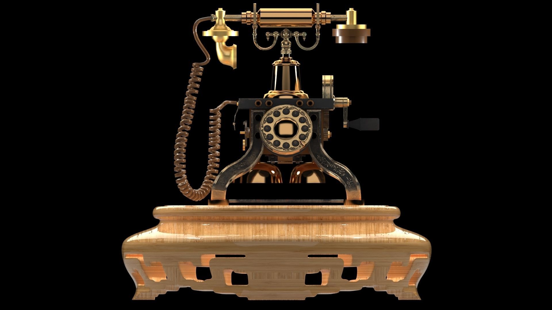 Chinese old phone 3D model_2