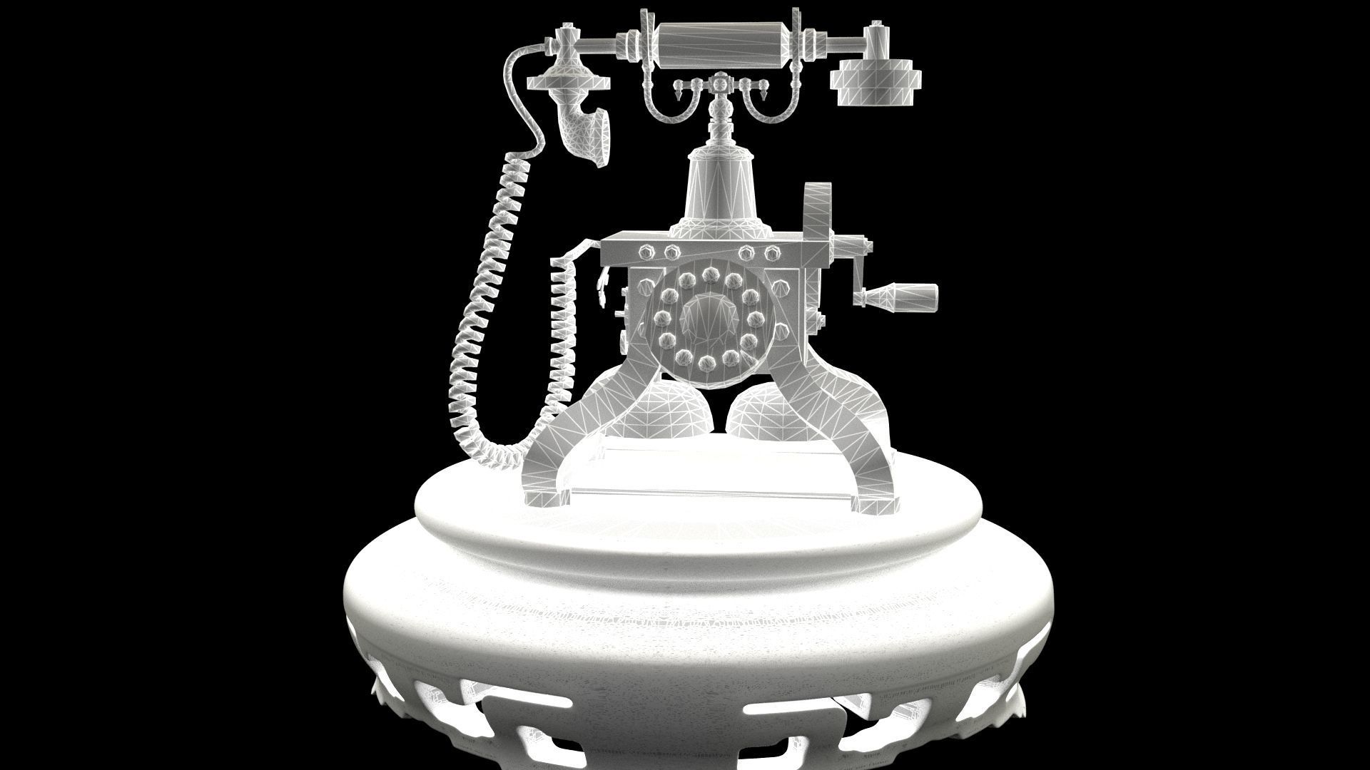 Chinese old phone 3D model_7