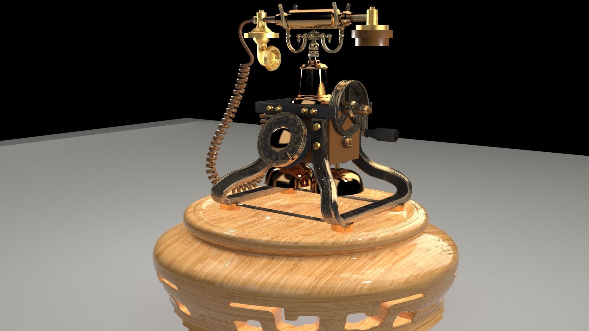 Chinese old phone 3D model_3