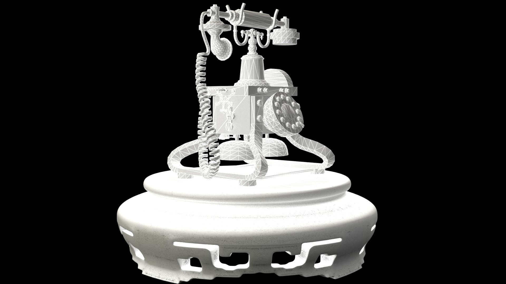 Chinese old phone 3D model_6