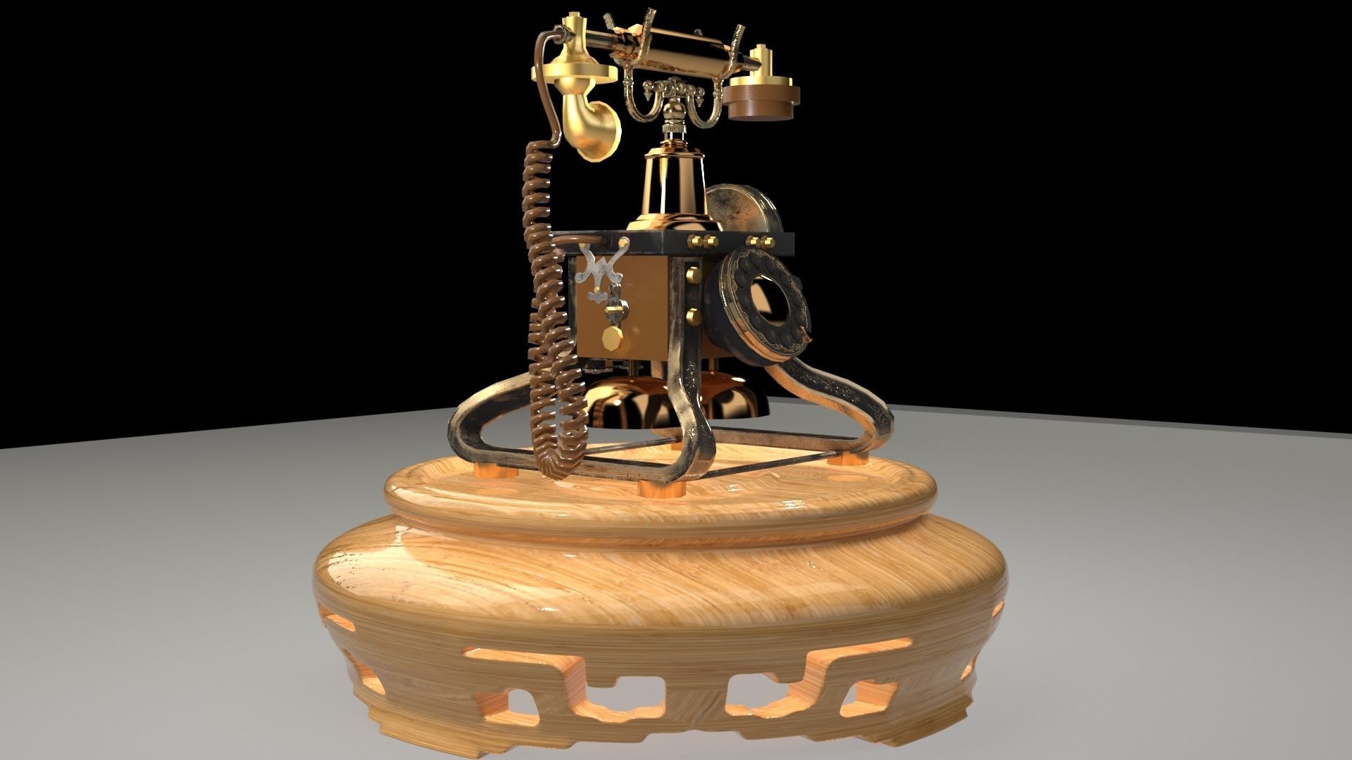 Chinese old phone 3D model_1