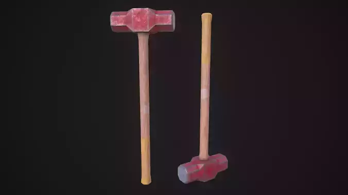 Hammer 3D low poly Prop  Low-poly 3D model