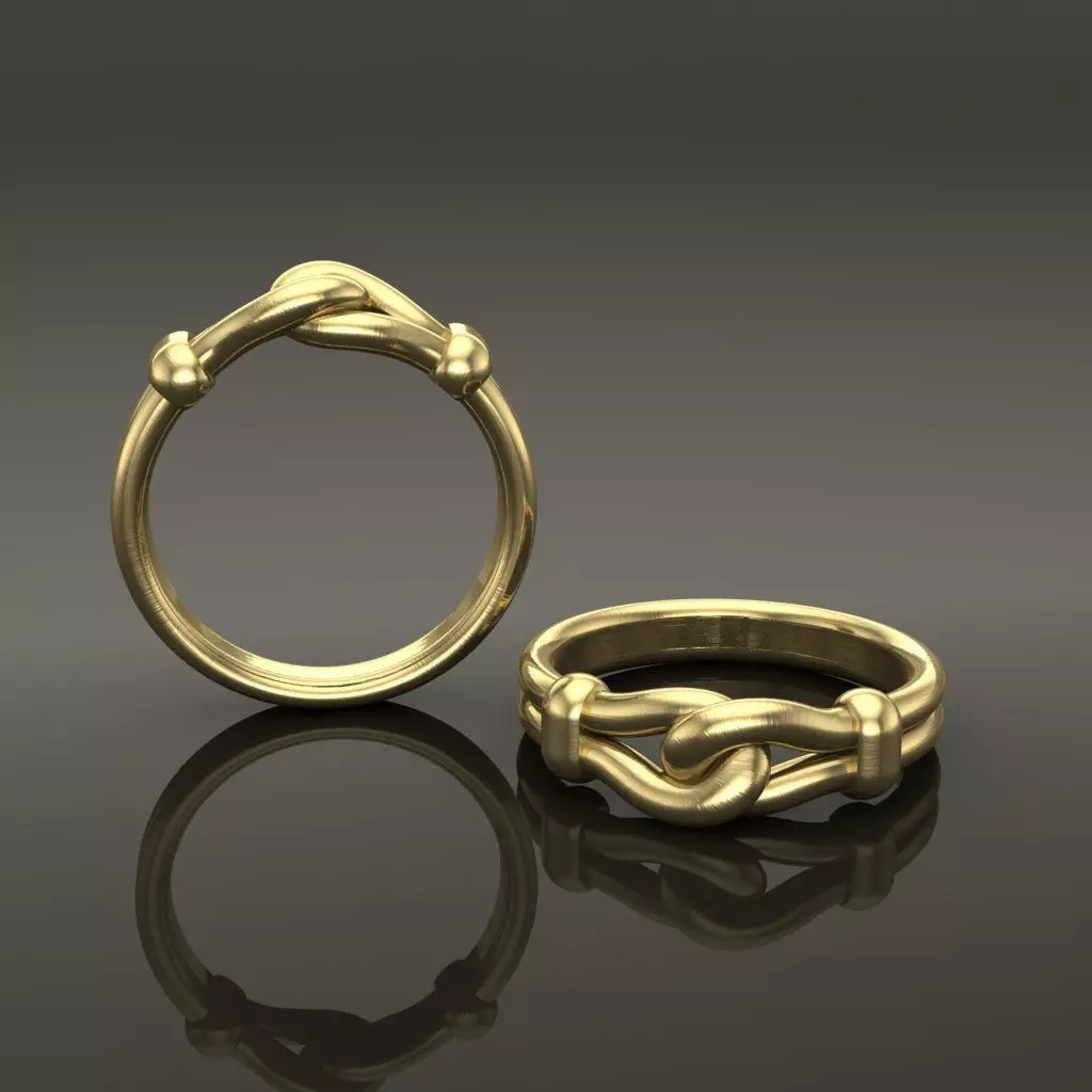 Rope Knot Ring Band Mix Size 3D print model_0