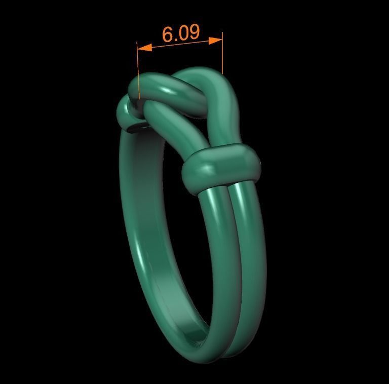 Rope Knot Ring Band Mix Size 3D print model_10