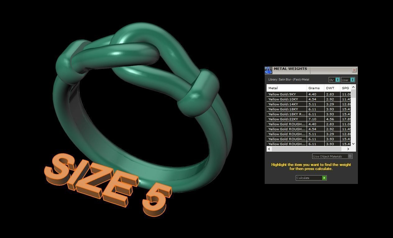 Rope Knot Ring Band Mix Size 3D print model_11
