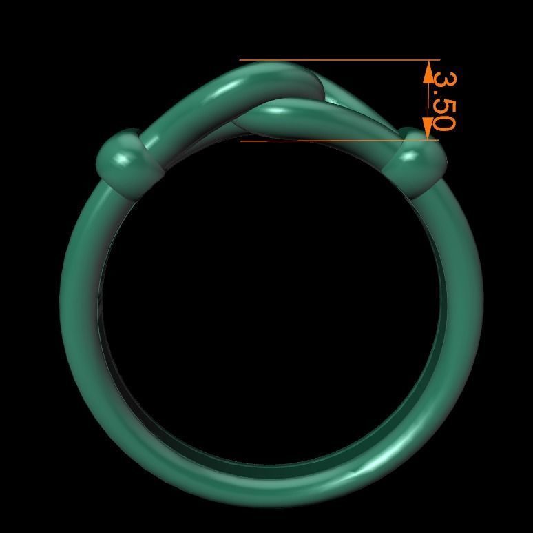 Rope Knot Ring Band Mix Size 3D print model_9