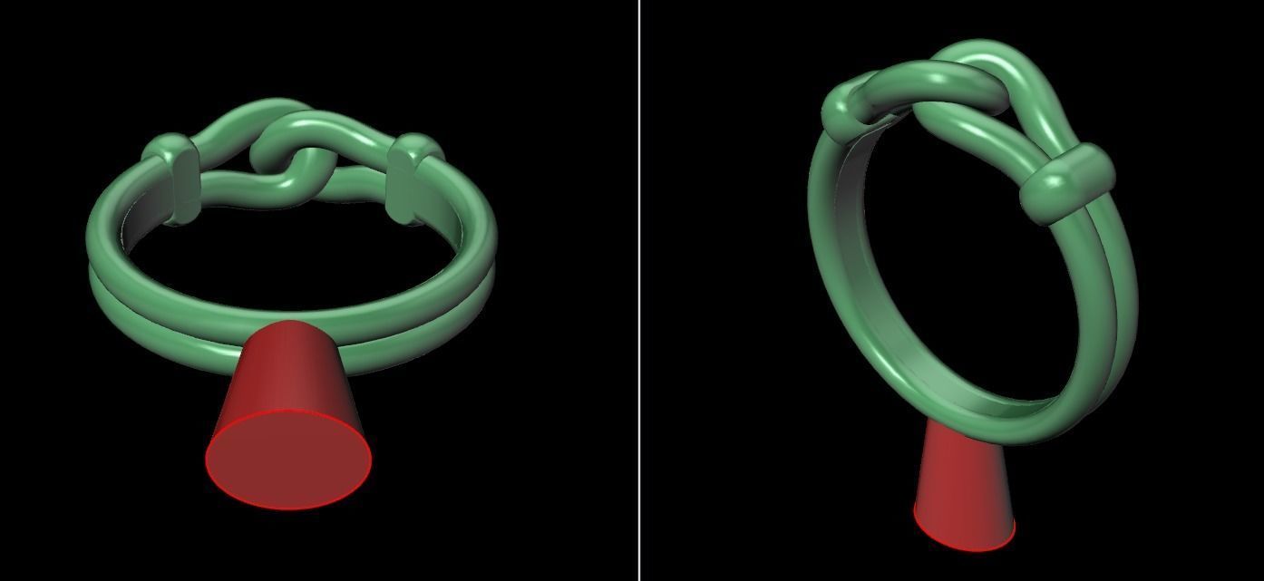 Rope Knot Ring Band Mix Size 3D print model_18