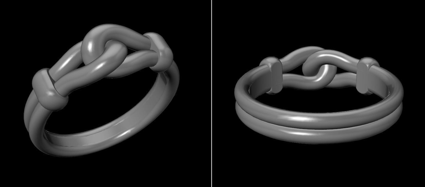 Rope Knot Ring Band Mix Size 3D print model_20