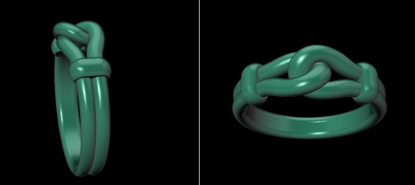 Rope Knot Ring Band Mix Size 3D print model_19