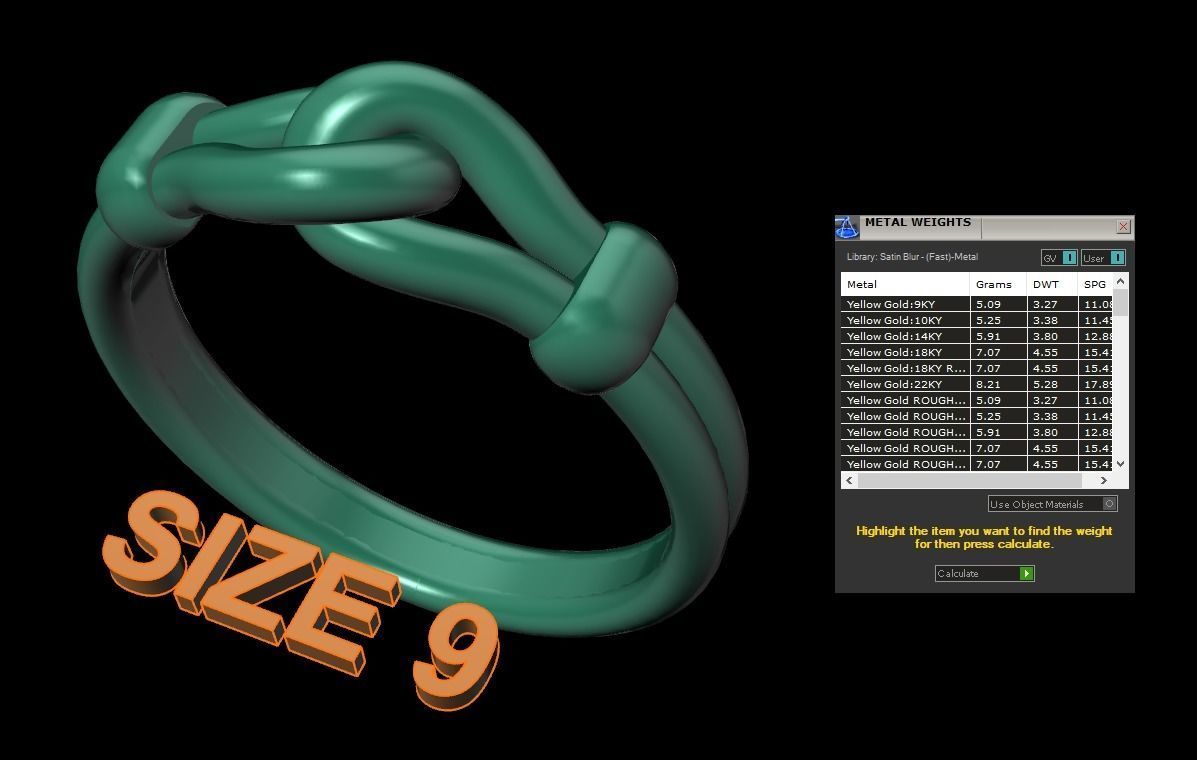 Rope Knot Ring Band Mix Size 3D print model_15