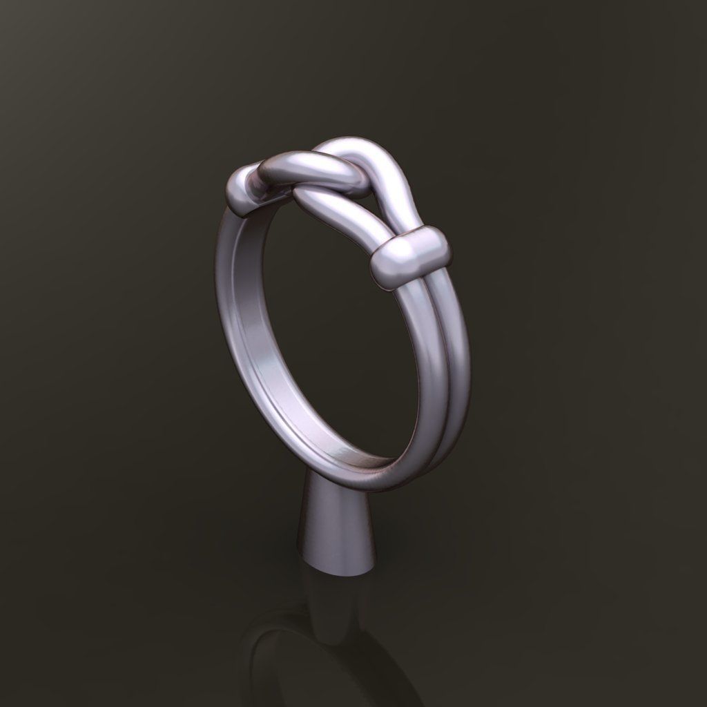 Rope Knot Ring Band Mix Size 3D print model_7