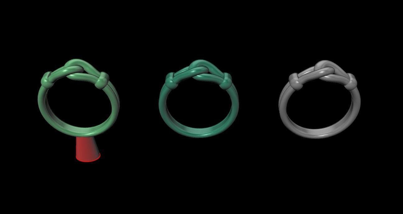 Rope Knot Ring Band Mix Size 3D print model_17