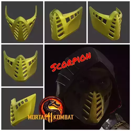 Scorpion mask from Mortal Kombat 11 - Classic 3D print model