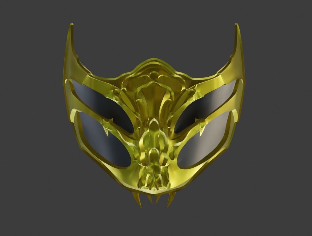 Scorpion mask from Mortal Kombat 11 - Demonic warrior 3D print model_17
