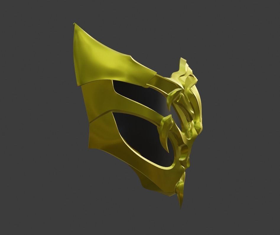 Scorpion mask from Mortal Kombat 11 - Demonic warrior 3D print model_12