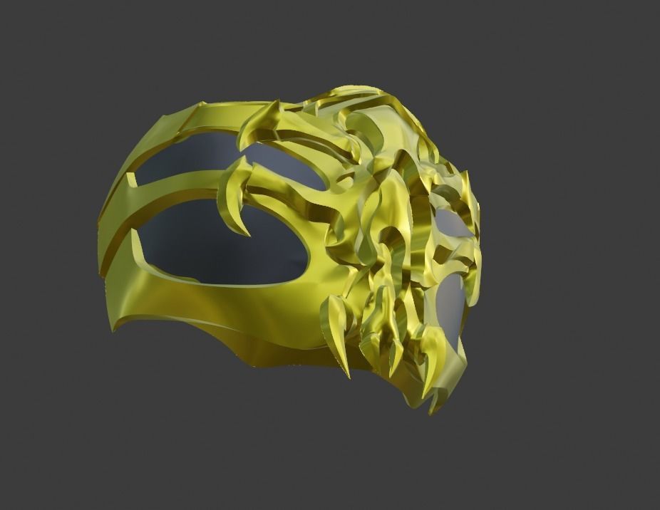 Scorpion mask from Mortal Kombat 11 - Demonic warrior 3D print model_14