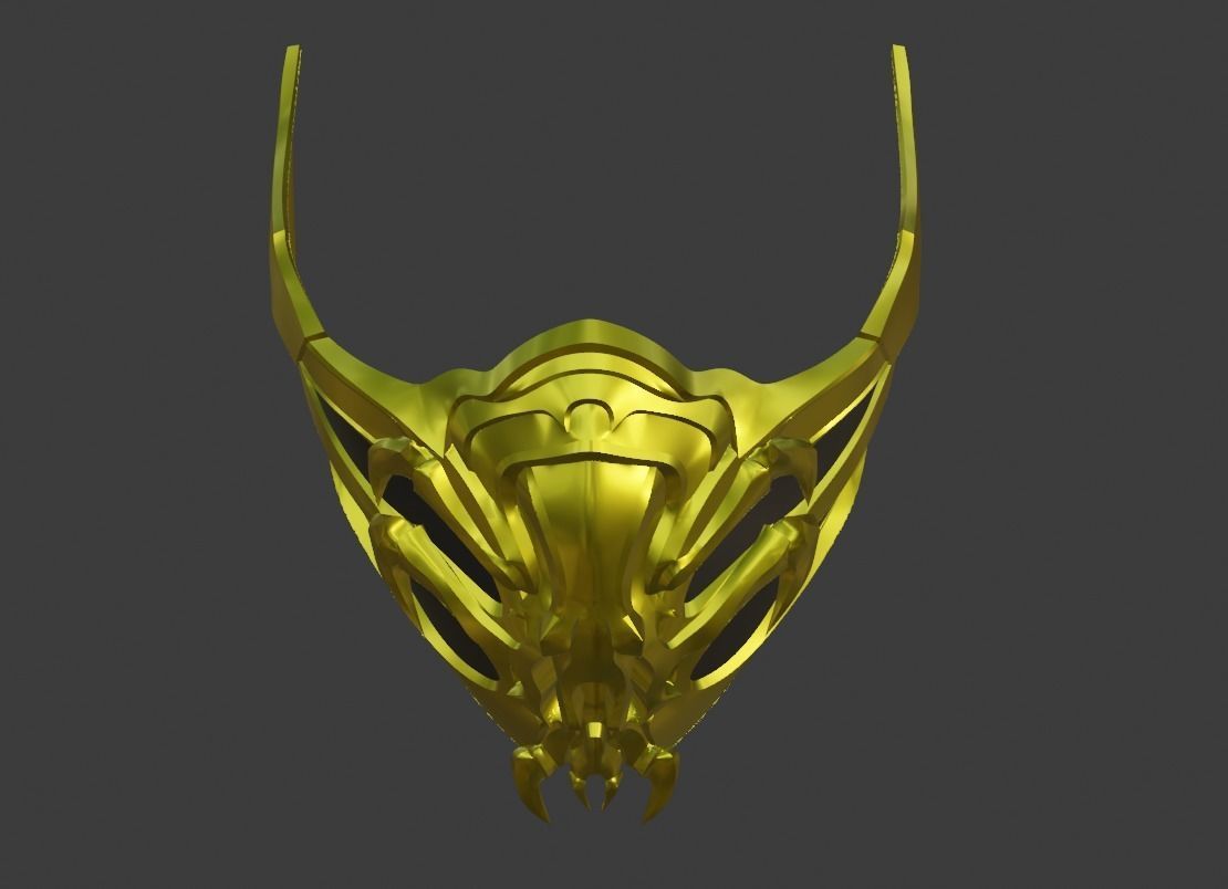 Scorpion mask from Mortal Kombat 11 - Demonic warrior 3D print model_15