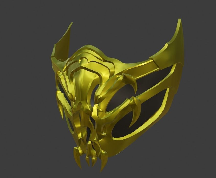 Scorpion mask from Mortal Kombat 11 - Demonic warrior 3D print model_11