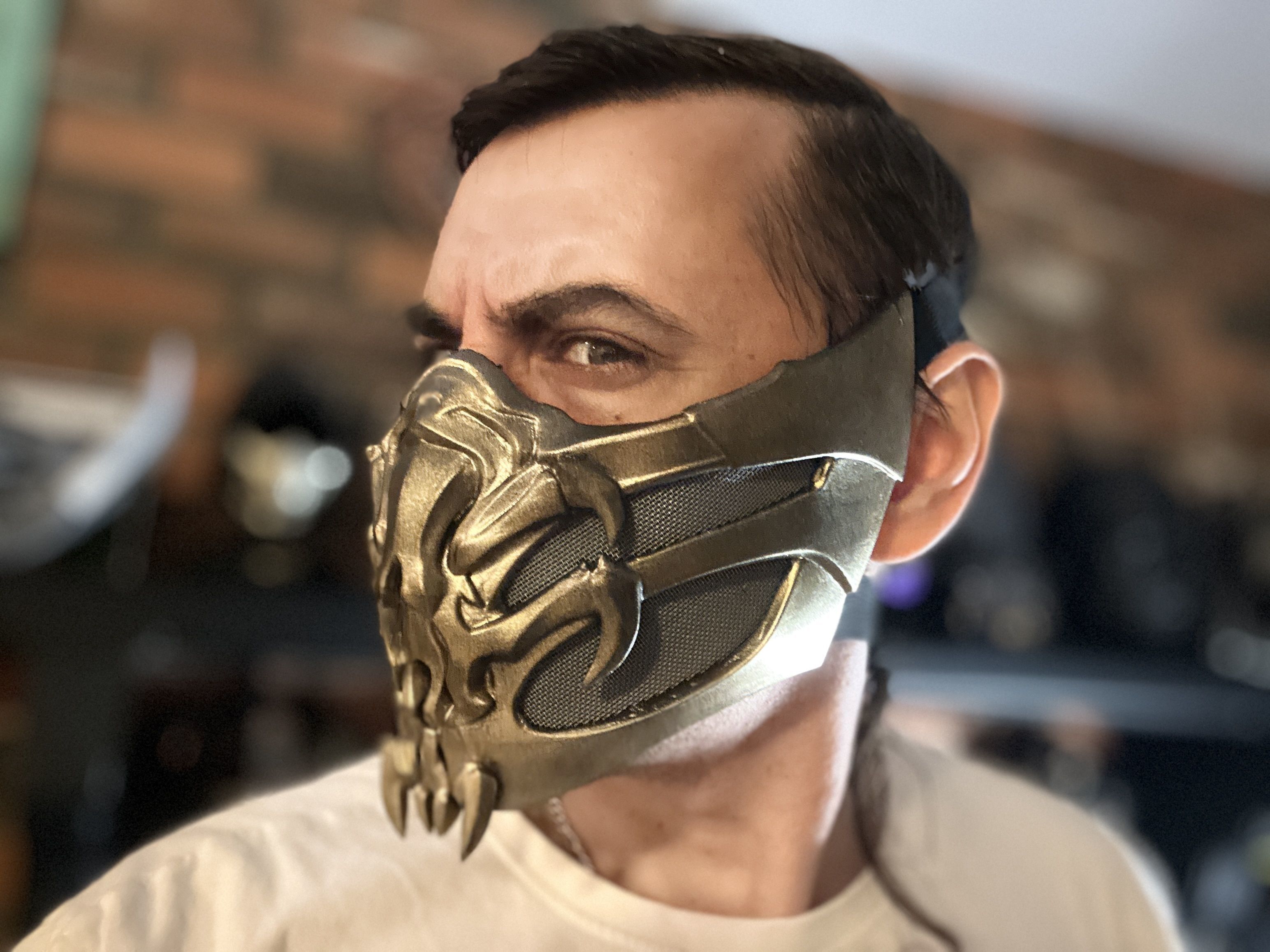 Scorpion mask from Mortal Kombat 11 - Demonic warrior 3D print model_3