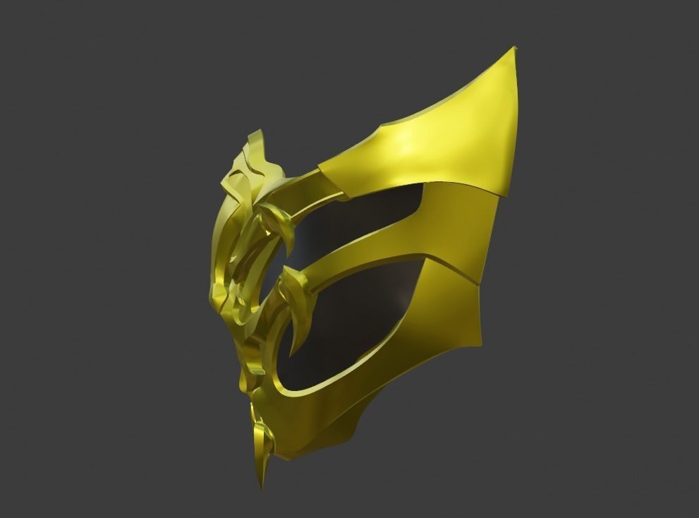 Scorpion mask from Mortal Kombat 11 - Demonic warrior 3D print model_10