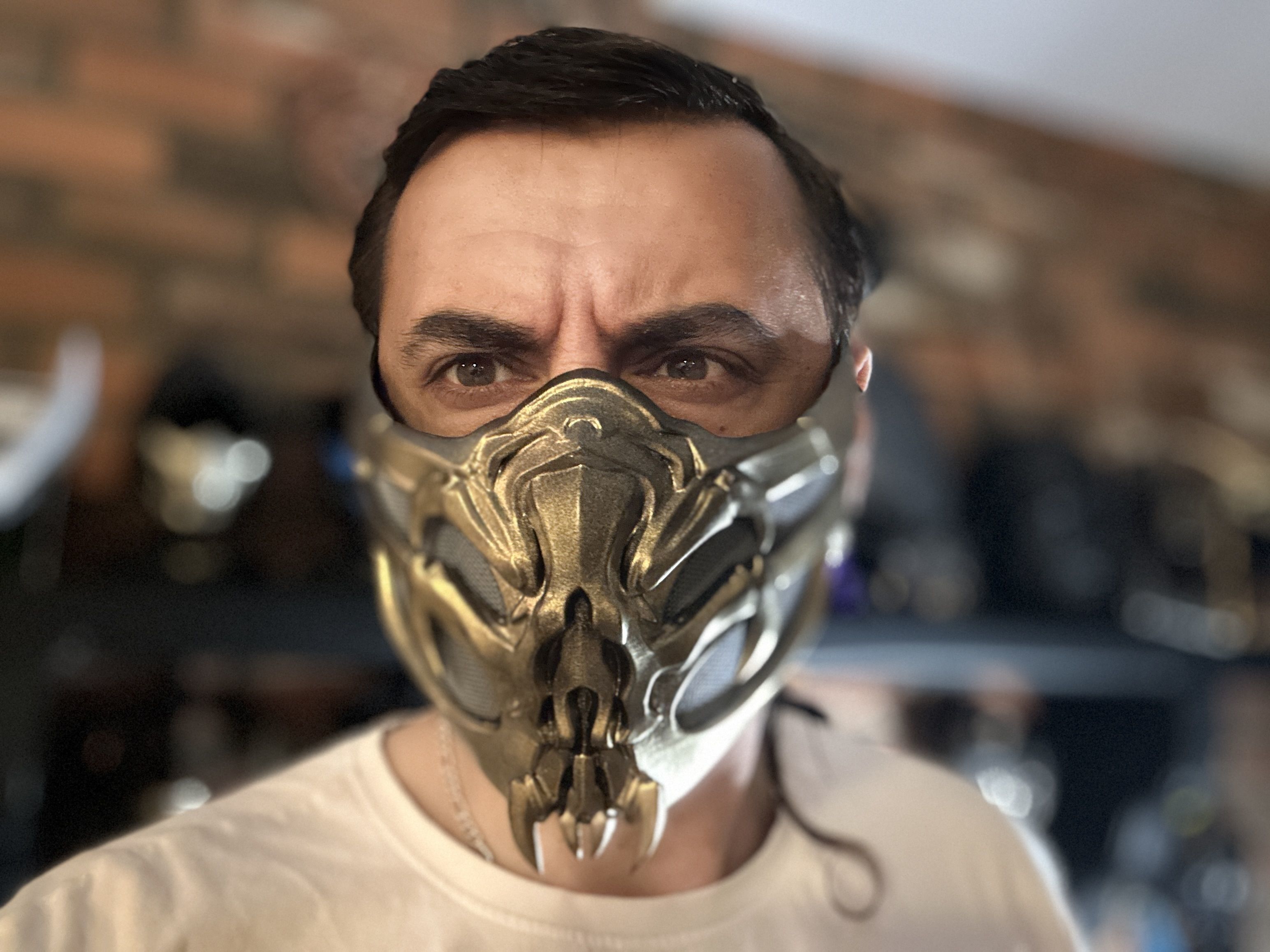 Scorpion mask from Mortal Kombat 11 - Demonic warrior 3D print model_4